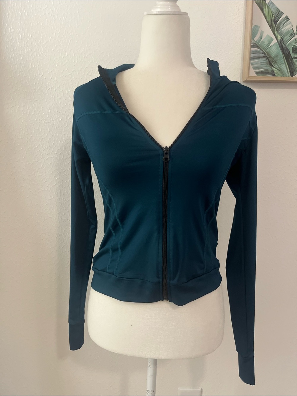 Soft Athletic Zip Up Jacket in Deep Teal